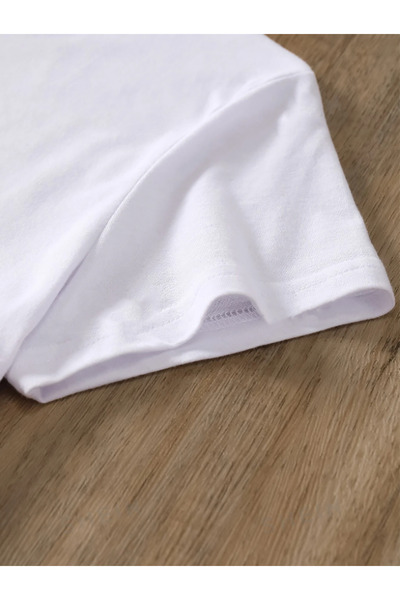 halowear Біла футболка унісекс з принтом серця розслабленого крою