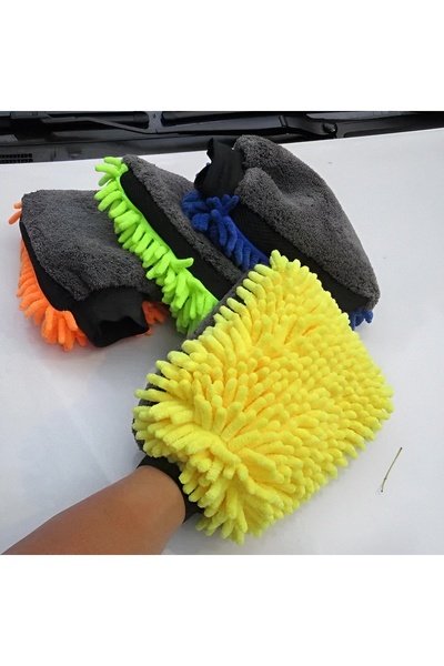 EVİMA Mikrofiber Şönil Araba Yıkama Kurulama Temizlik Eldiveni