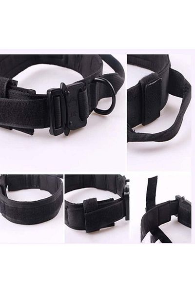 PUFO Army collar for medium or large dogs, black, size L