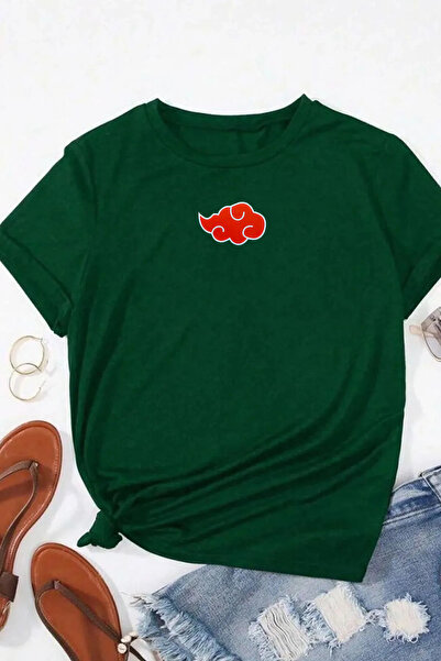 ciwi&life Unisex Ninja Akatsuki Anime με τυπωμένο πράσινο μπλουζάκι χαλαρής ε...