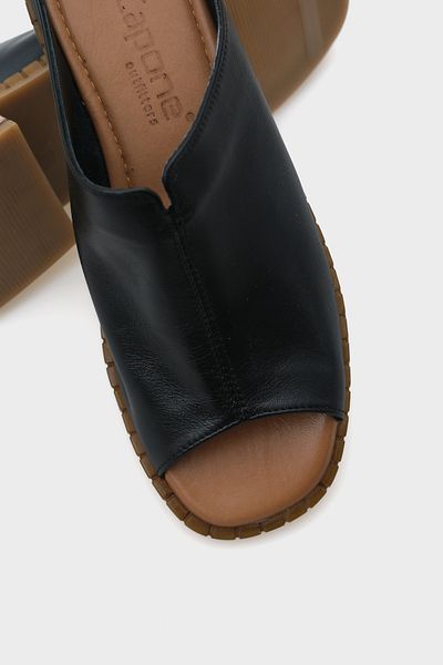 Capone Outfitters Δερμάτινες γυναικείες παντόφλες Nessy με κοντό τακούνι μονό λουράκι
