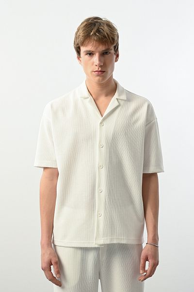 İLKCET MODA Ανδρικό βαμβακερό πουκάμισο Relaxed Cut Oversize