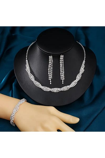 Monarque Silver Color 3 Piece Set Women's Gift Valentine's Gift Birthday Mother's Day Gift