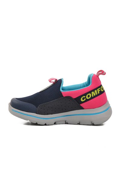 Aspor Navy Blue Fuchsia Kids Sneakers