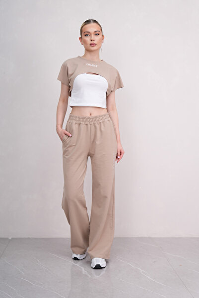 PONÇİK Γυναικείο Σετ Φόρμας Crop 3 τεμαχίων Sport Comfort 25074