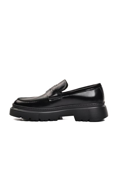 Aspor Black Wide Fit Men's Loafer Shoes