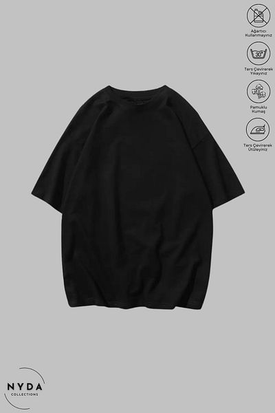 Nyda Collections Black Lycra Summer Cotton Crew Neck Short Sleeve T-Shirt Shorts Set of 2