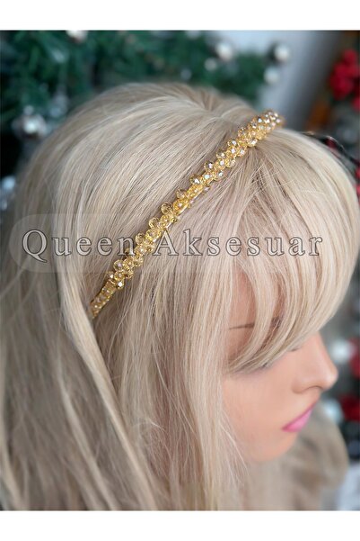 QUEEN AKSESUAR Design de lux, cu pietre de cristal brodate, coroană modernă s...