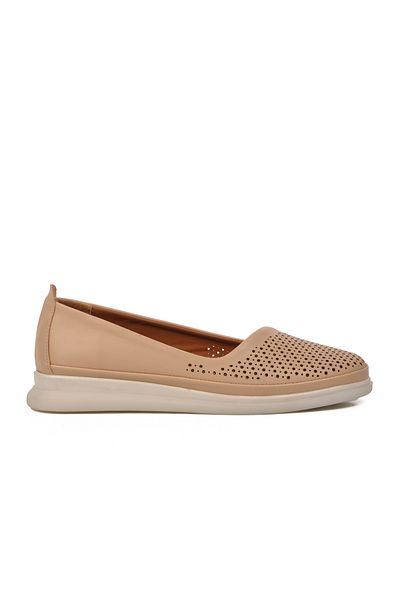 Aspor Beige Women's Flat Comfortable Casual Shoes