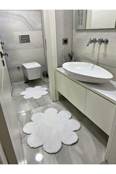 Halı İstasyonu 2'li Banyo Paspas Halısı Peluş Halı Klozet Takımı 60x60(papaty...