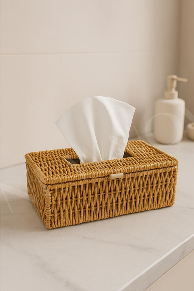 NEWNOW Knitted Napkin Holder, Paper Napkin Holder 24 X 13 X 9 Cm
