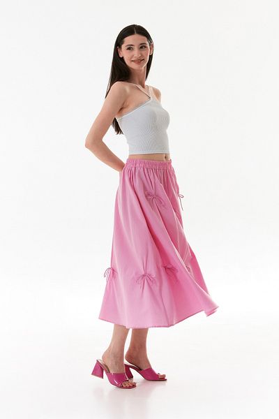 Fulla Moda Elastic Waist Ribbon Terry Cotton Fabric Skirt