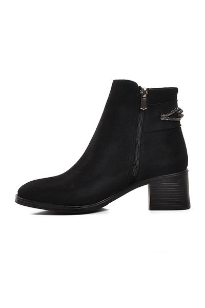 Aspor Black Suede Women's Heeled Boots