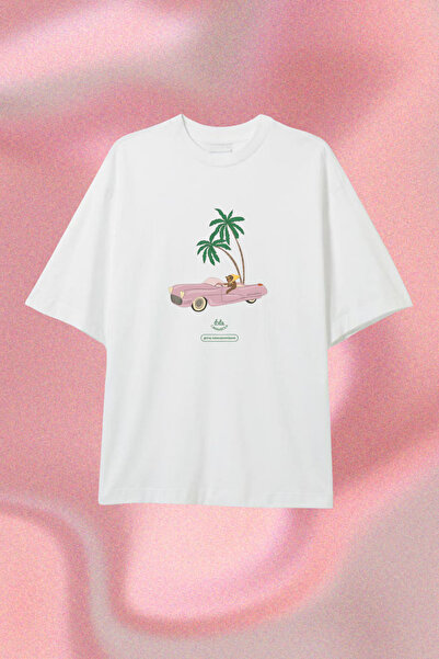 Dupe Design Μπλουζάκι Cheetah Lola Carambola με στάμπα λευκό oversize