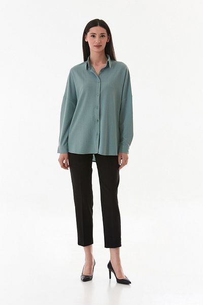 Fulla Moda Basic Jacquard Oversize Πουκάμισο