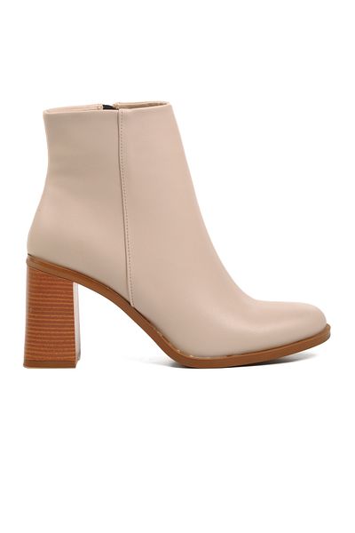 Aspor Beige Women's Heeled Boots