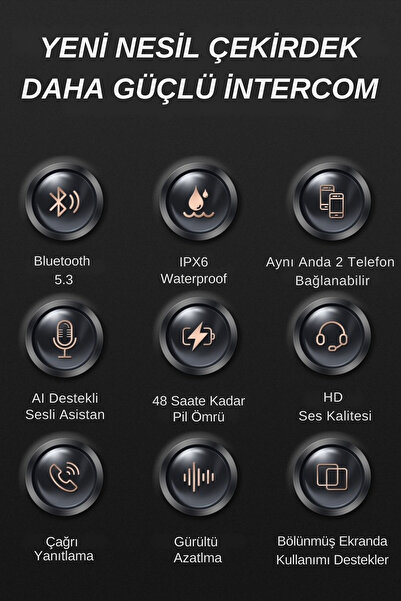 ELECTROZEN Y10 Motosiklet Kask Kulaklık Bluetooth 5.3 Destekli Intercom Motosiklet Kulaklık