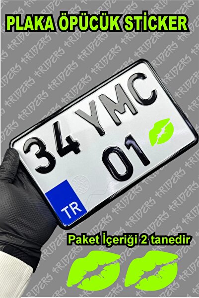 TRİDERS Plaka Öpücük Sticker 4cm x 3cm 2 adet