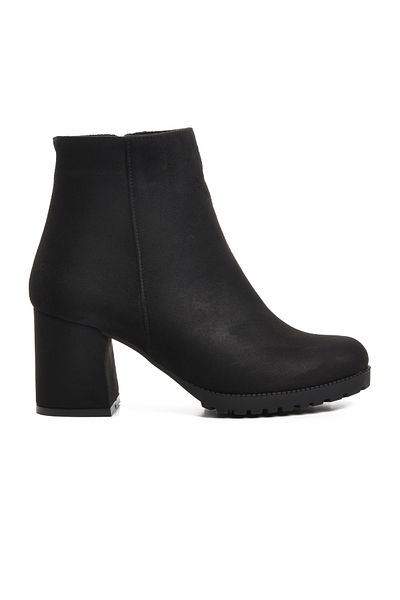 Aspor Black Suede Women's Heeled Boots
