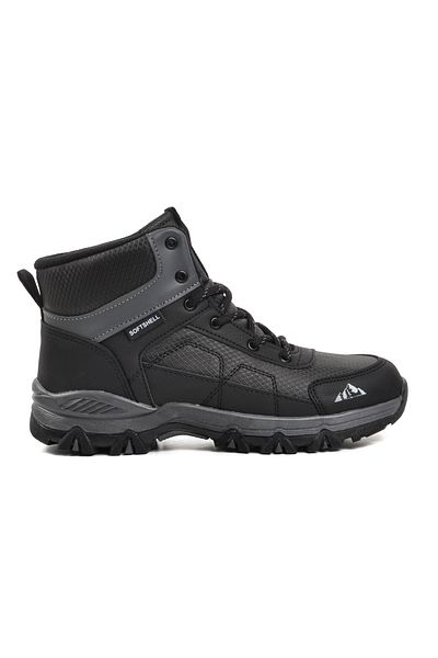 Aspor Black Polyurethane Unisex Outdoor Boots
