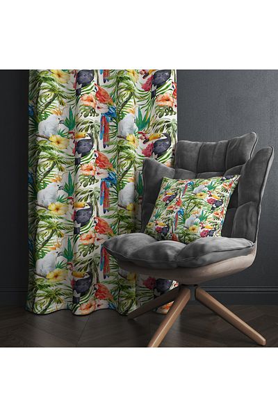 stellahomes Tropical Bird Pattern Background Curtain – Exotic and Original Design 140X260 cm Single Wing