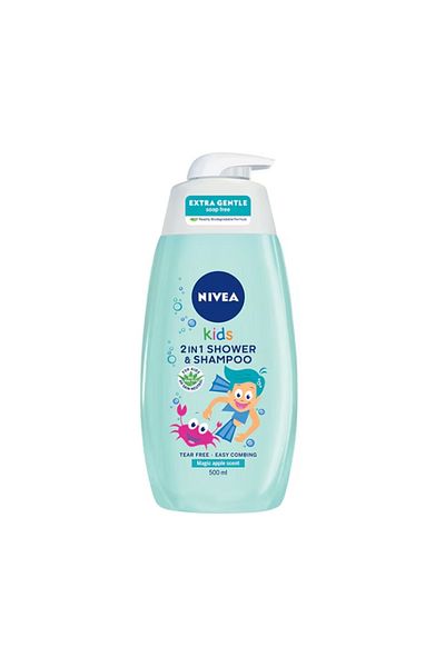 NIVEA Gel De Dus Si Sampon Kids, Mar, 500 ml