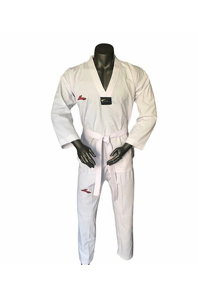 REMEGE Κοστούμι Taekwondo για αρχάριους Dobok Λευκό γιακά Taekwondo Κοστούμι