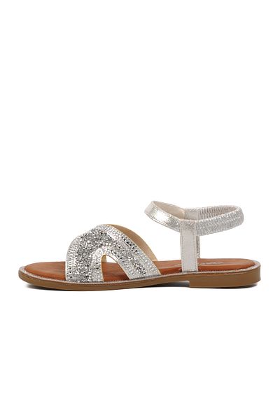Aspor Silver Gray Women's Flat Sandals