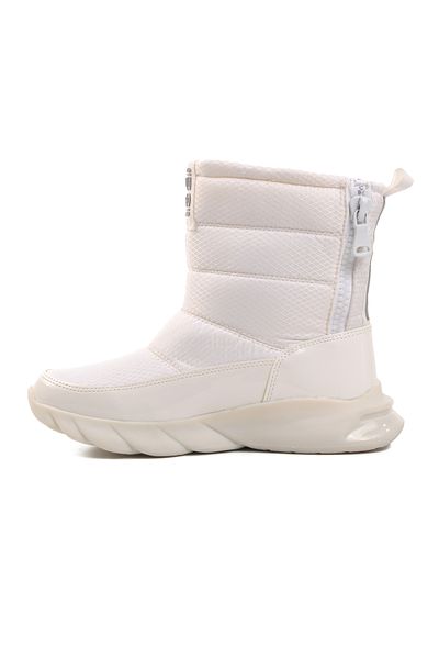 Aspor White Patent Leather Women's Snow Boots