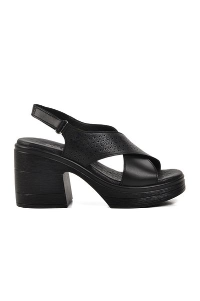 Aspor Black Women's Heeled Sandals