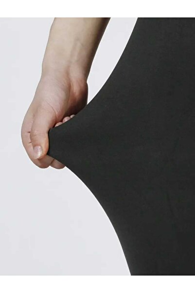 NİMET BUTİK High Waist Lycra Black Capri Leggings - Plus Size Women, Cotton Combed Cotton