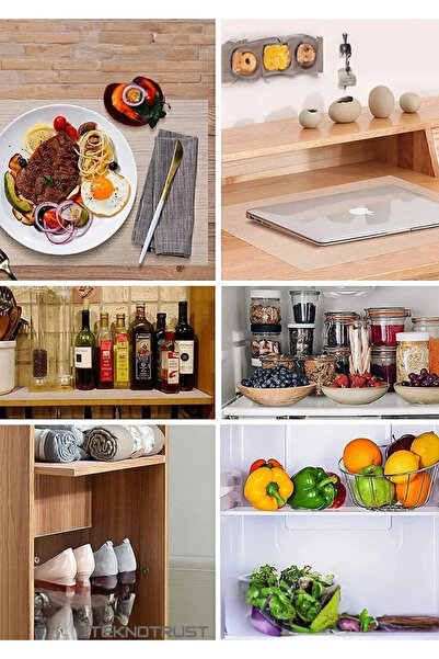 teknotrust Raf antiderapant transparent de 10 metri - Protector pentru rafturi dulap și sertare, produs pentru uz casnic