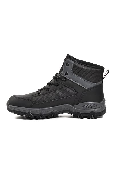 Aspor Black Polyurethane Unisex Outdoor Boots