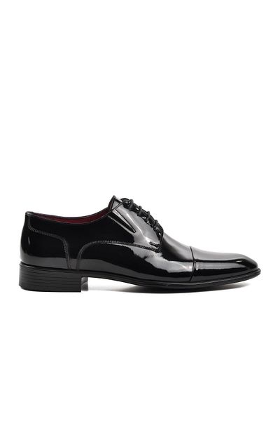 Aspor Black Patent Leather Men's Classic Shoes