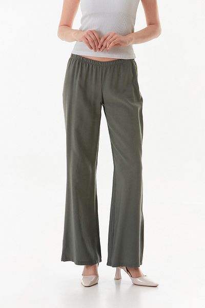 Fulla Moda Elastic Waist Low Waist Modal Palazzo Trousers