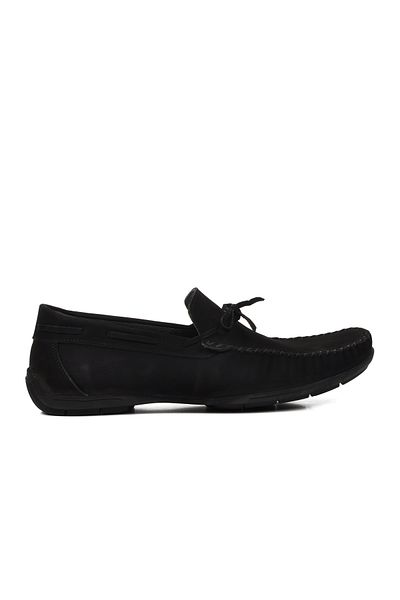 Aspor Black Nubuck Men's Loafer Shoes