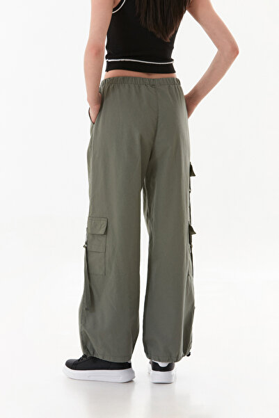 Fulla Moda Cargo Pocket Gabardine Trousers with Waist and Leg Stoppers