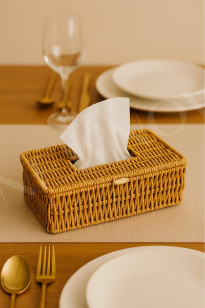 NEWNOW Knitted Napkin Holder, Paper Napkin Holder 24 X 13 X 9 Cm