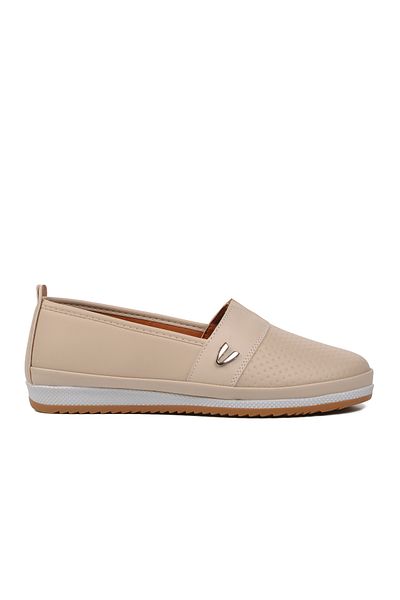 Aspor Beige Women's Flat Comfortable Casual Shoes