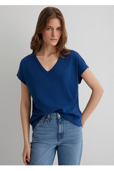 Mavi V-Neck 100% Cotton Basic T-Shirt