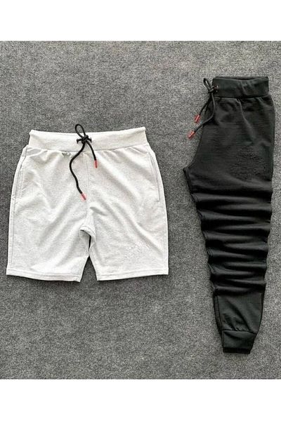 woonkey UNISEX ΜΑΥΡΟ ΚΑΙ ΓΚΡΙ ΕΚΤΥΠΩΜΕΝΟ ΣΟΡΤΣ ΦΟΡΜΑΣ ΜΕ ΕΛΑΣΤΙΚΟ ΜΕ ΜΕ ΣΤΡΟΓΓΥΛΗ ΣΕΤ 2 ΤΕΜΑΧΙΩΝ
