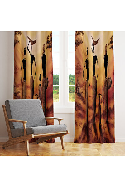 LadiesHome Artistic Curtain in Warm and Authentic Tones – Aesthetic and Original Touch 140X260 cm Single Wing