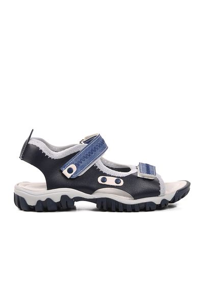 Aspor Navy Blue White Boy's Sandals