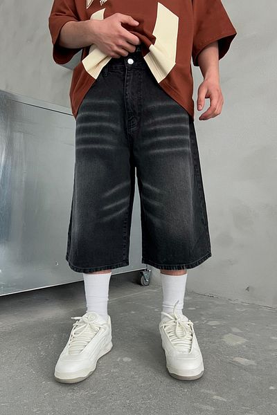 Jr.Crime Black Wash Detail Jean Shorts