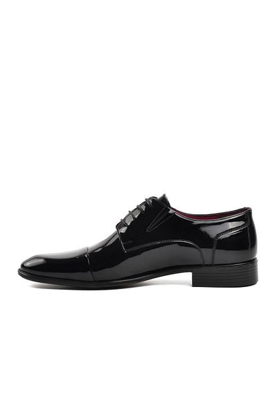 Aspor Black Patent Leather Men's Classic Shoes