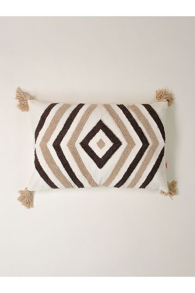 Galia Tasarım Κάλυμμα μαξιλαριού Desert Echo - Nordic Style Natural Coffee Punch Throw