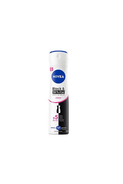 NIVEA Invisible Spray Deodorant For Black And White, Clear, 250 ml