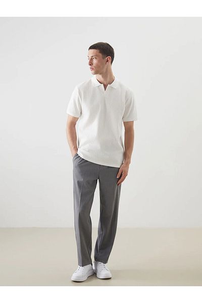 LC Waikiki Lcw Vision Men's Ecru Polo Collar Short Sleeve T-Shirt