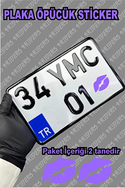 TRİDERS Plaka Öpücük Sticker 4cm x 3cm 2 adet