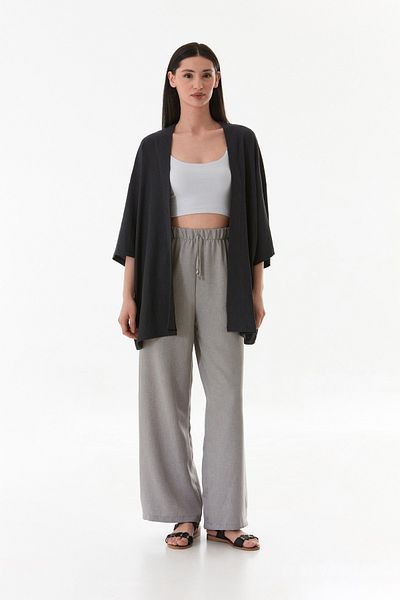 Fulla Moda Basic Wrap Fabric Shawl Collar Kimono